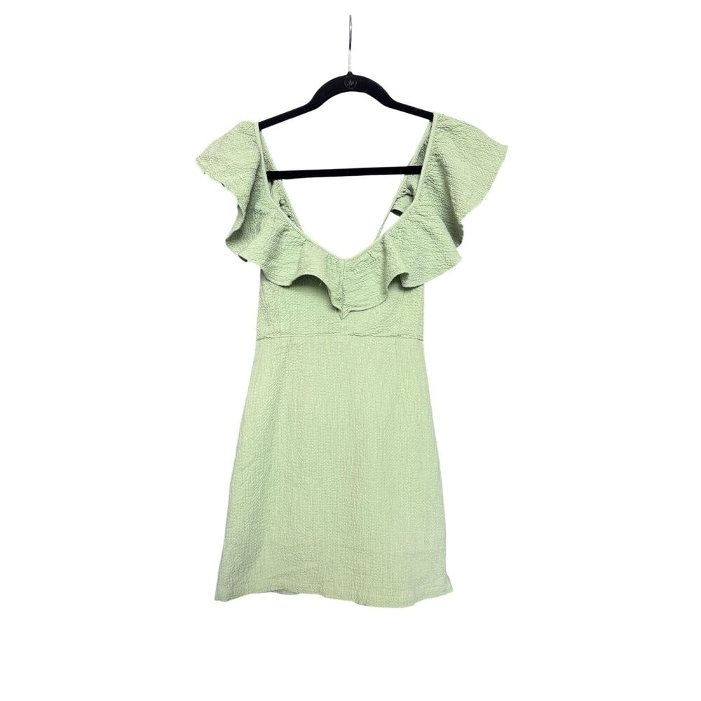 Revolve Minkpink Mint Green Ruffle Mini Dress Boho